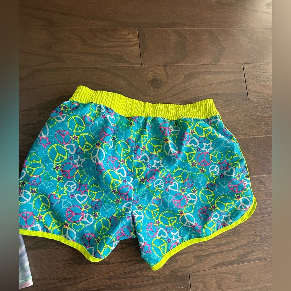 Girls athletic lot Sz Large 10/12 tank top w/bra shorts colorful summer sports - Picture 16 of 16